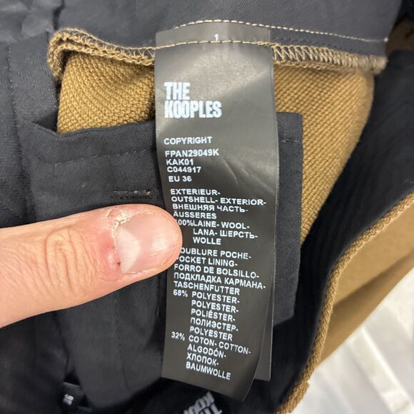 The Kooples Wooly Pique Brown Trouser Pants Pleated NWT 30x32 Wool Preppy - Picture 7 of 7